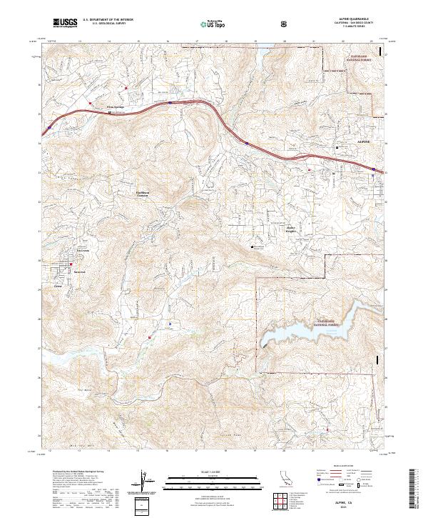 Alpine, CA — USGS 7.5-minute topo (2021)