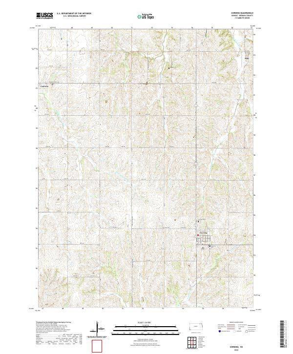 Corning, KS — USGS 7.5-minute topo (2022)