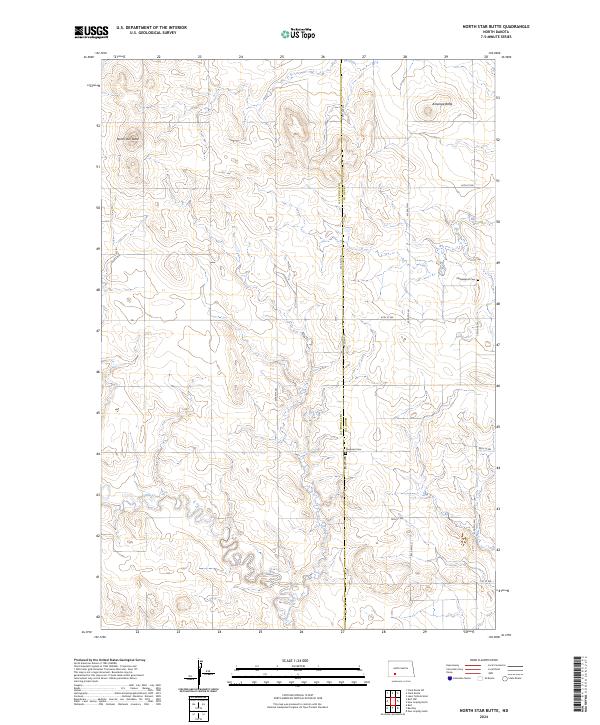 North Star Butte, ND — USGS 7.5-minute topo (2024)
