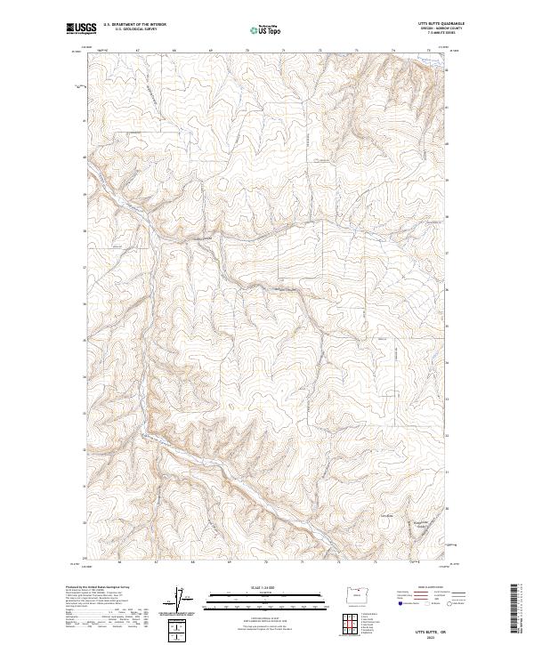 Utts Butte, OR — USGS 7.5-minute topo (2023)