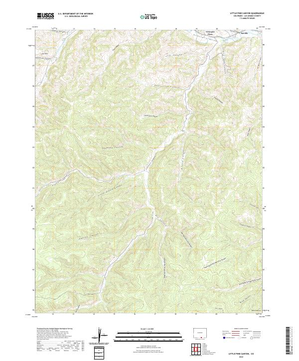 Little Pine Canyon, CO — USGS 7.5-minute topo (2022)