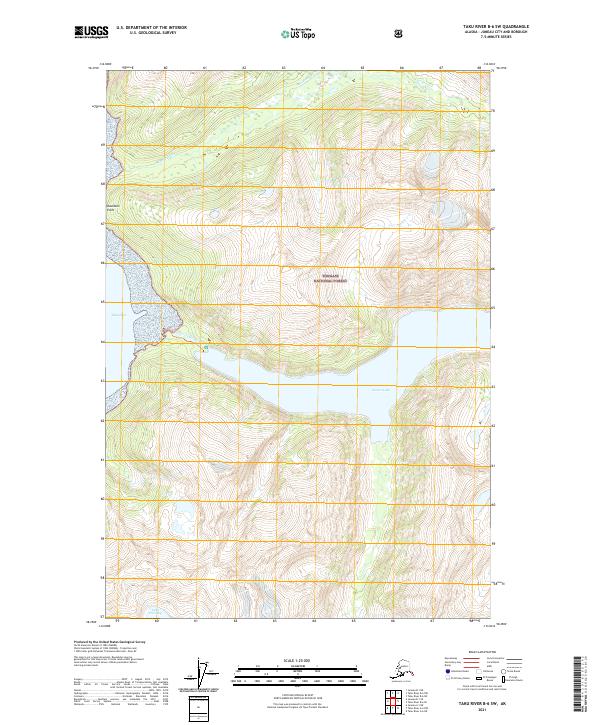 Taku River B-6 SW, AK — USGS 7.5-minute topo (2021)