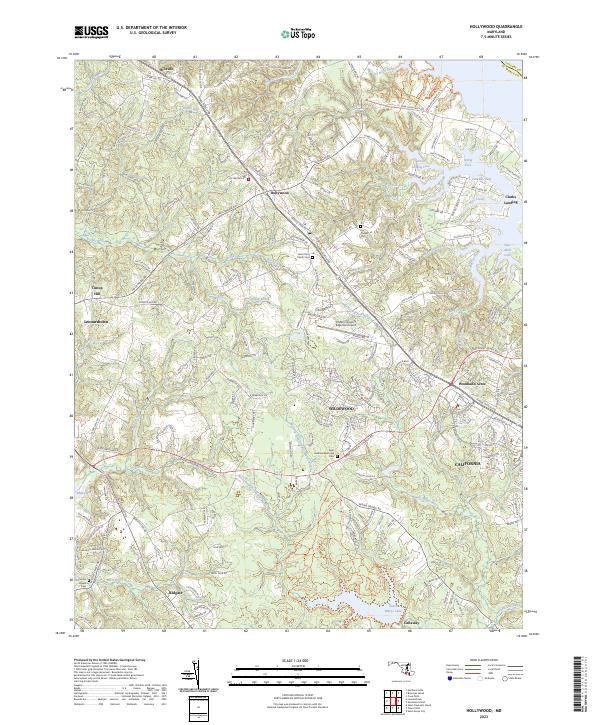 Hollywood, MD — USGS 7.5-minute topo (2023)