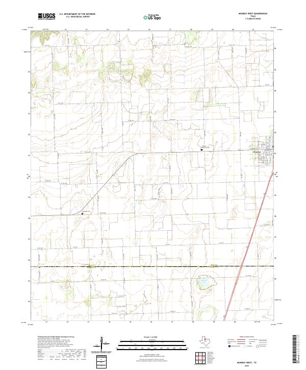 Munday West, TX — USGS 7.5-minute topo (2022)