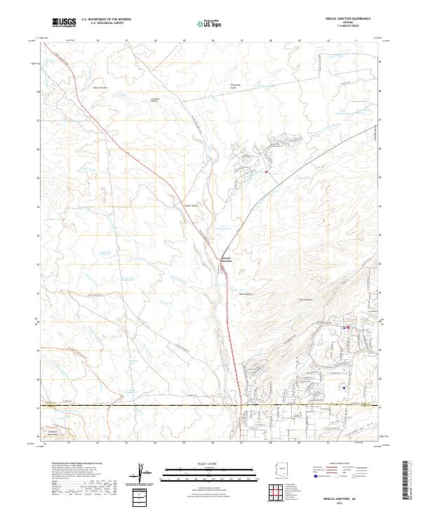 Oracle Junction, AZ — USGS 7.5-minute topo (2021)