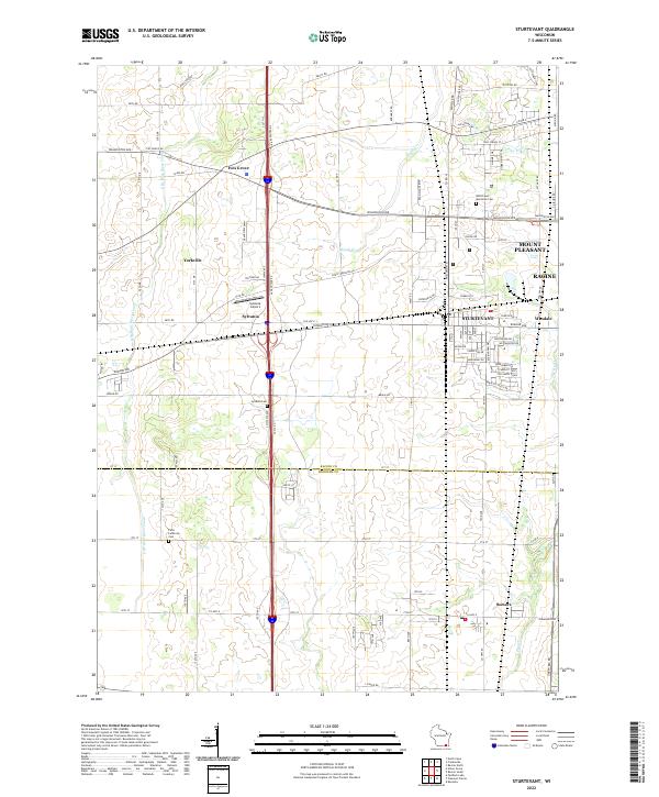 Sturtevant, WI — USGS 7.5-minute topo (2022)