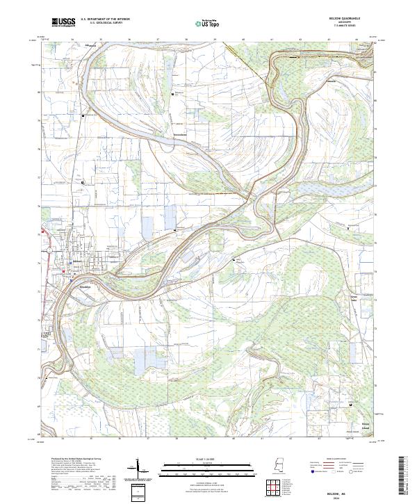 Belzoni, MS — USGS 7.5-minute topo (2024)