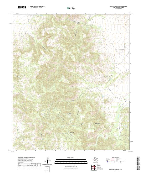 Buckhorn Mountain, TX — USGS 7.5-minute topo (2022)