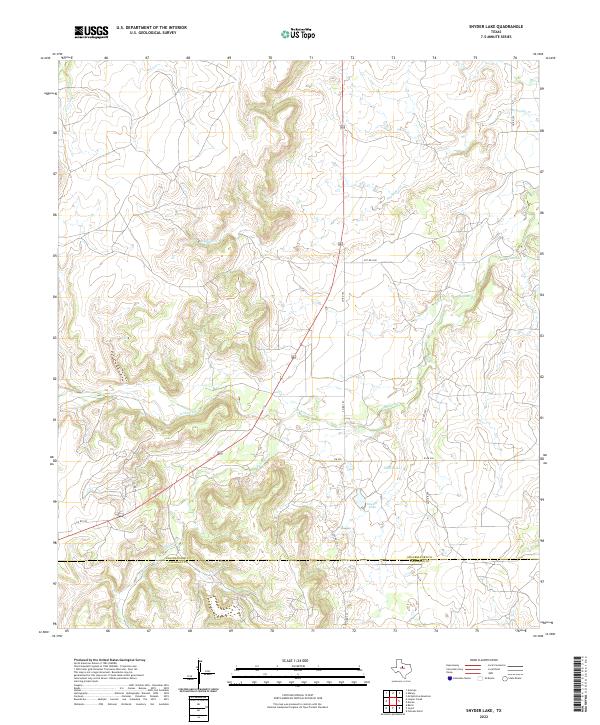 Snyder Lake, TX — USGS 7.5-minute topo (2022)