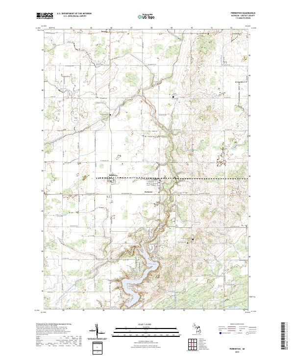 Perrinton, MI — USGS 7.5-minute topo (2023)