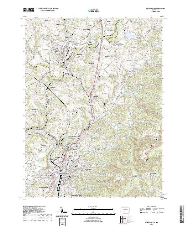 Connellsville, PA — USGS 7.5-minute topo (2023)