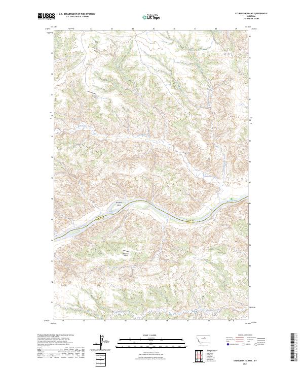 Sturgeon Island, MT — USGS 7.5-minute topo (2024)