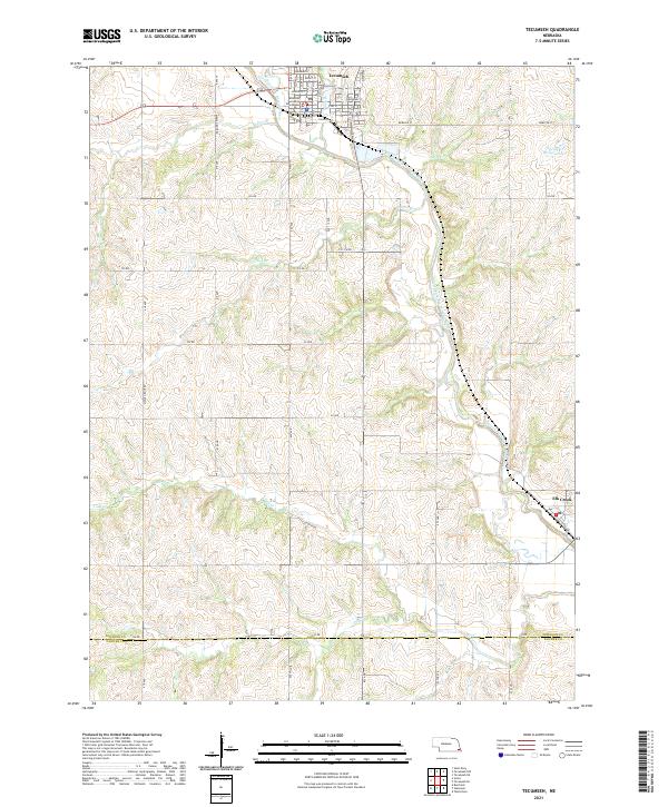Tecumseh, NE — USGS 7.5-minute topo (2021)
