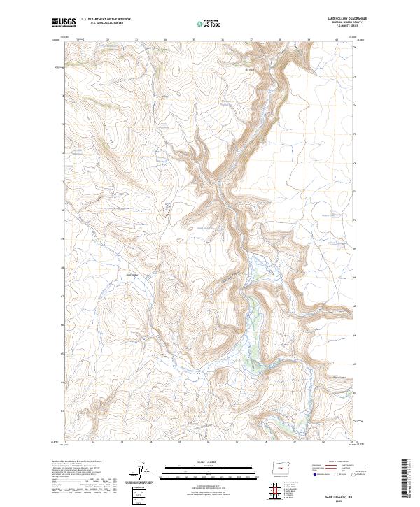 Sand Hollow, OR — USGS 7.5-minute topo (2023)