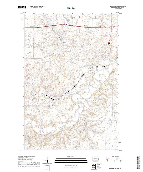 Crown Butte Lake, ND — USGS 7.5-minute topo (2024)