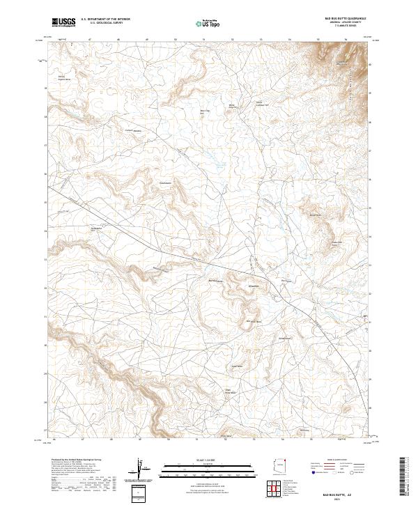 Bad Bug Butte, AZ — USGS 7.5-minute topo (2021)