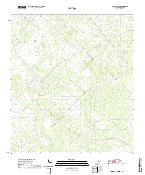 Parrilla Creek NE, TX — USGS 7.5-minute topo (2022)