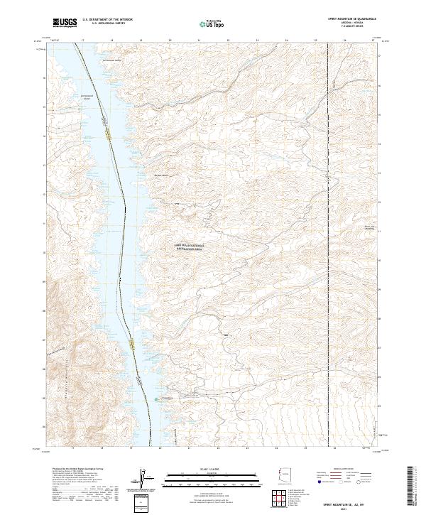 Spirit Mountain SE, AZ-NV — USGS 7.5-minute topo (2021)