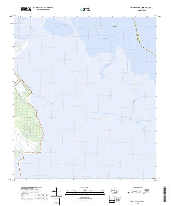 Golden Meadow Farms, LA — USGS 7.5-minute topo (2024)
