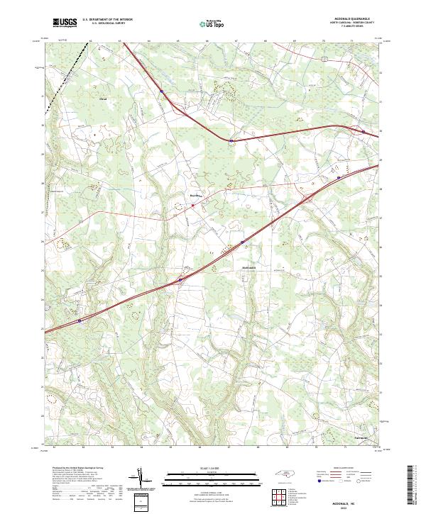 McDonald, NC — USGS 7.5-minute topo (2022)