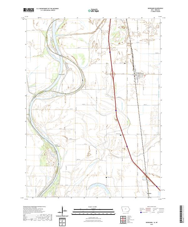 Mondamin, IA-NE — USGS 7.5-minute topo (2022)