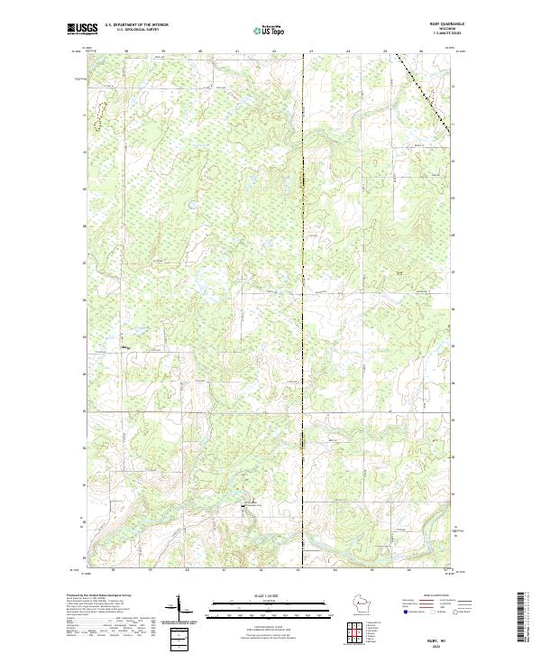 Ruby, WI — USGS 7.5-minute topo (2022)