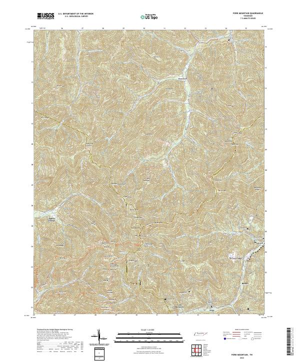 Fork Mountain, TN — USGS 7.5-minute topo (2022)