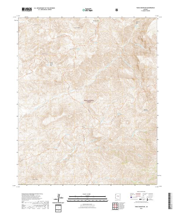 Table Mountain, AZ — USGS 7.5-minute topo (2021)
