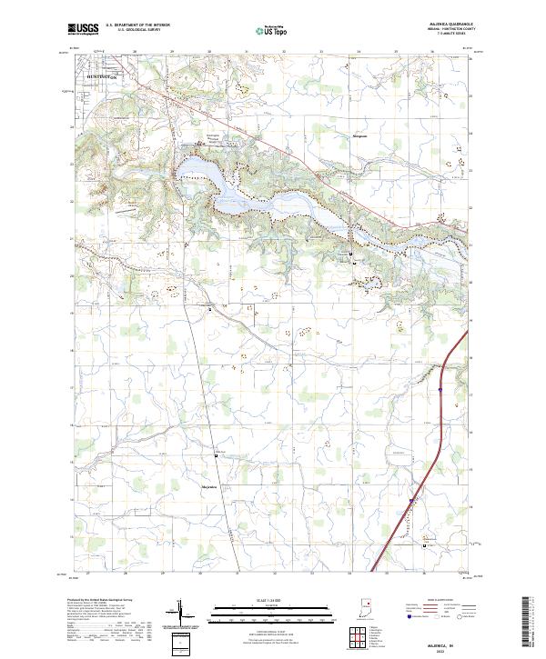 Majenica, IN — USGS 7.5-minute topo (2022)