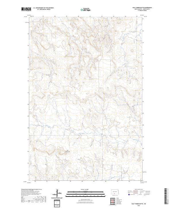 Half Timber Butte, ND — USGS 7.5-minute topo (2024)