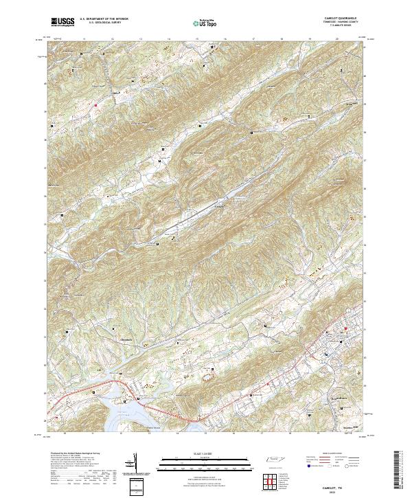 Camelot, TN — USGS 7.5-minute topo (2022)