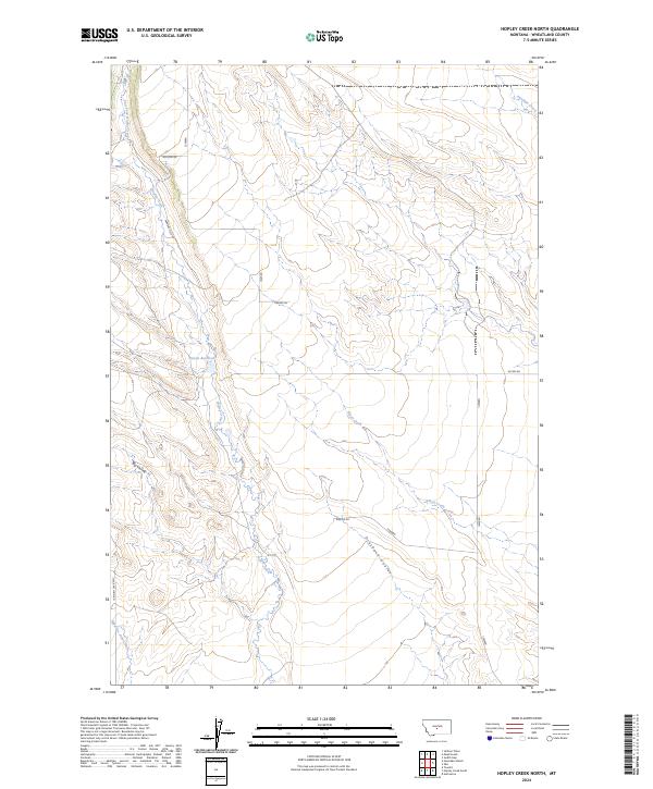 Hopley Creek North, MT — USGS 7.5-minute topo (2024)