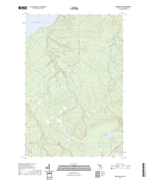 Graveraet River, MI — USGS 7.5-minute topo (2023)