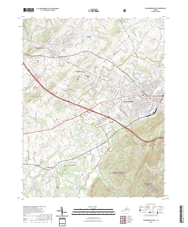 Waynesboro West, VA — USGS 7.5-minute topo (2022)