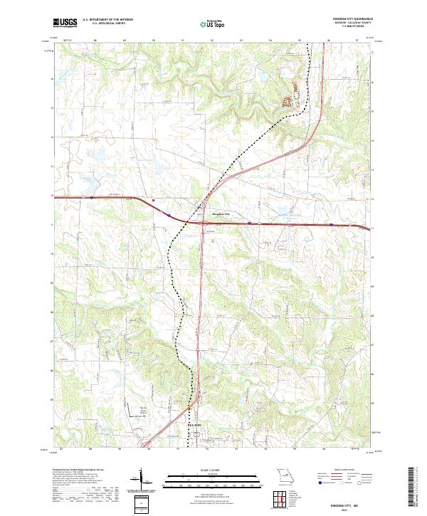 Kingdom City, MO — USGS 7.5-minute topo (2021)