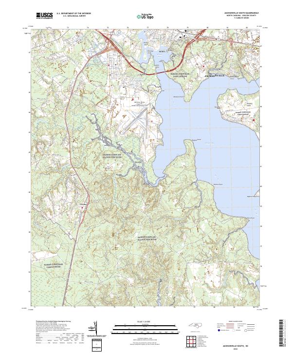 Jacksonville South, NC — USGS 7.5-minute topo (2022)
