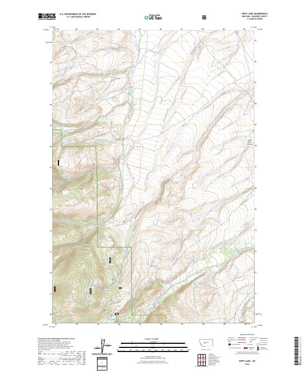 Gipsy Lake, MT — USGS 7.5-minute topo (2024)