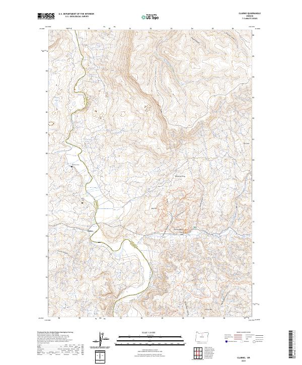 Clarno, OR — USGS 7.5-minute topo (2023)