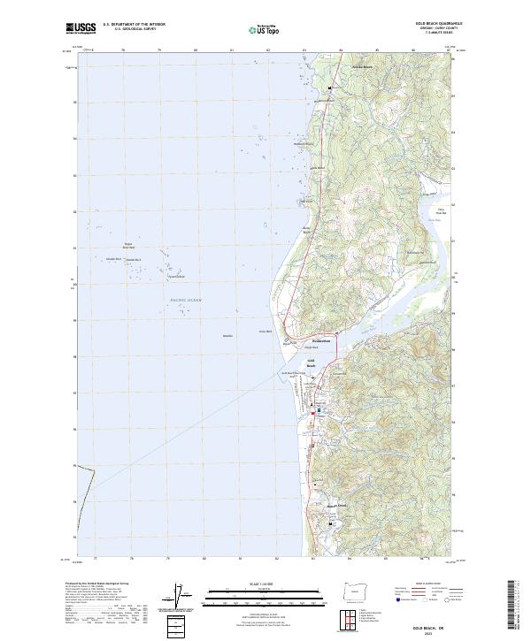 Gold Beach, OR — USGS 7.5-minute topo (2023)
