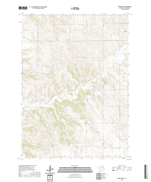 Howe Creek, NE — USGS 7.5-minute topo (2021)