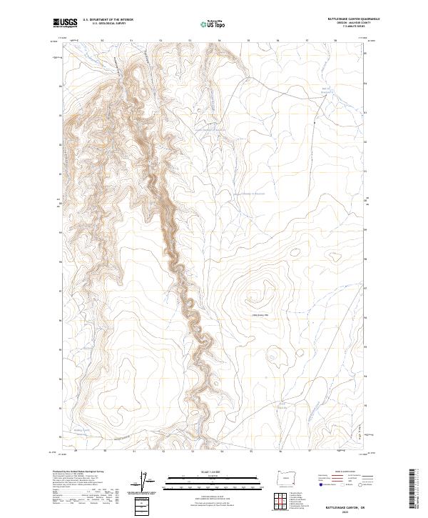 Rattlesnake Canyon, OR — USGS 7.5-minute topo (2023)