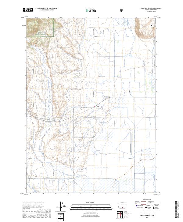 Lakeview Airport, OR — USGS 7.5-minute topo (2024)