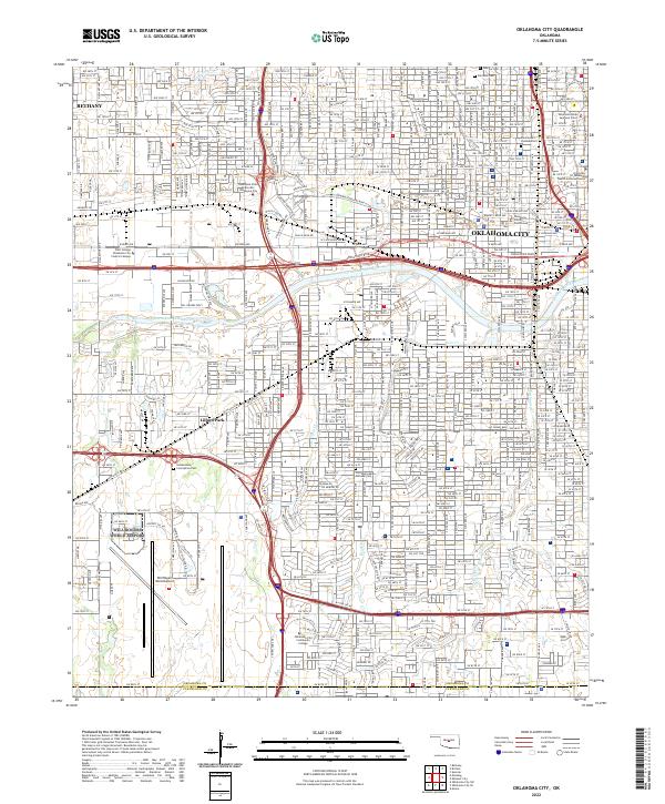 Oklahoma City, OK — USGS 7.5-minute topo (2022)