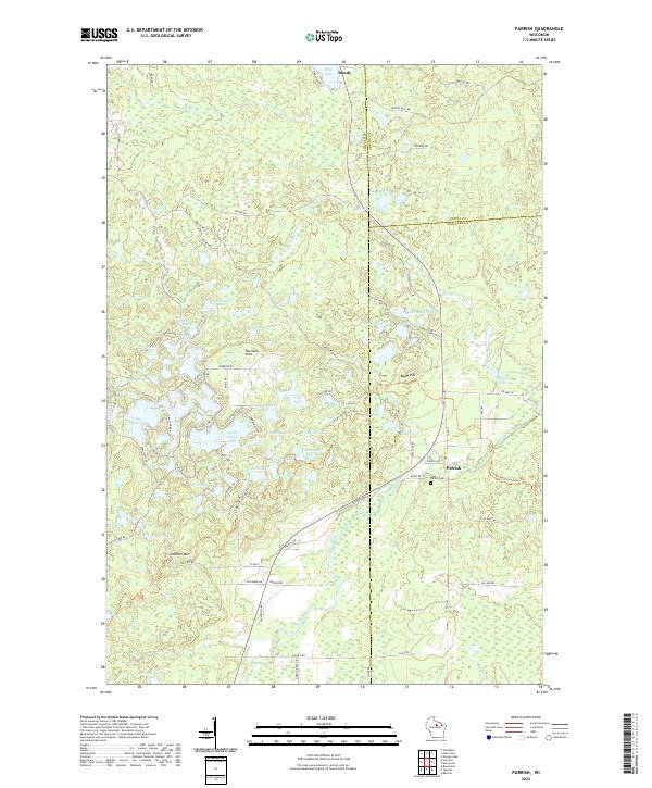 Parrish, WI — USGS 7.5-minute topo (2022)