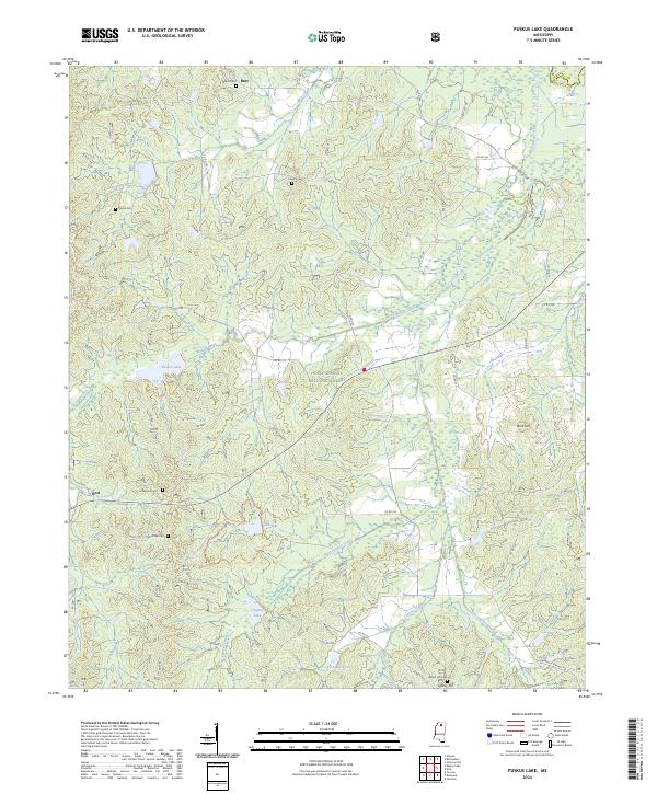 Puskus Lake, MS — USGS 7.5-minute topo (2024)
