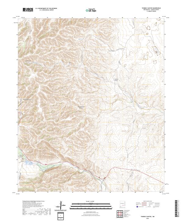 Thimble Canyon, NM — USGS 7.5-minute topo (2023)