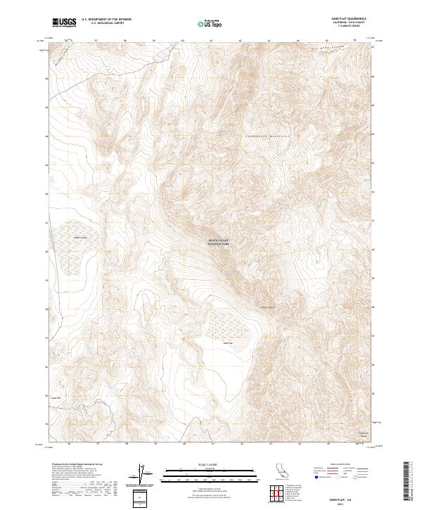 Sand Flat, CA — USGS 7.5-minute topo (2021)