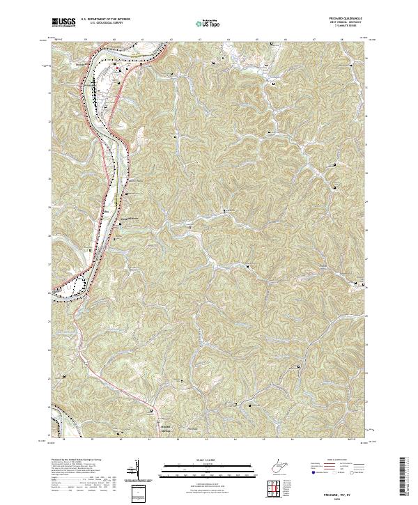 Prichard, WV-KY — USGS 7.5-minute topo (2023)