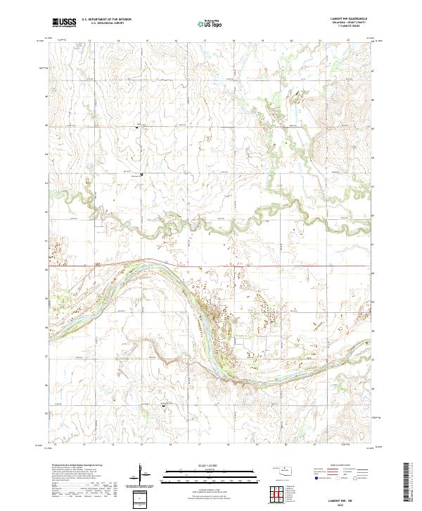 Lamont NW, OK — USGS 7.5-minute topo (2022)