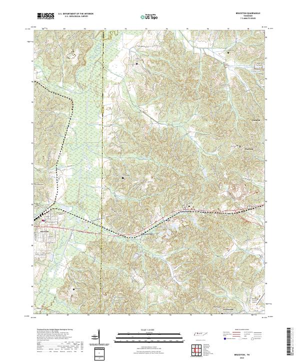 Bruceton, TN — USGS 7.5-minute topo (2022)